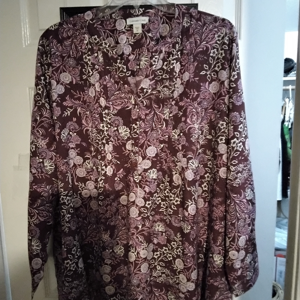 Coldwater Creek Purple Floral Top